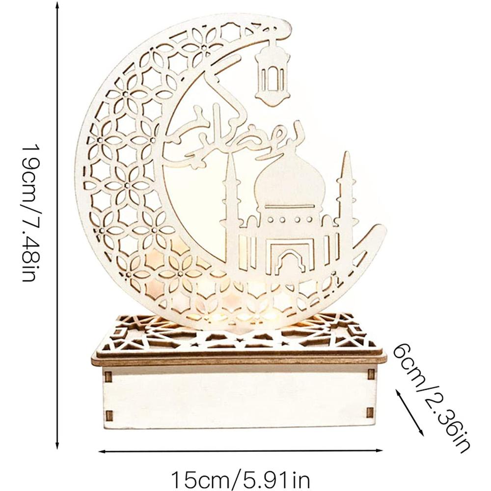 DIY Ramadan Eid Wooden LED Lights for Ramadan Outdoor Home Mubarak Decorations