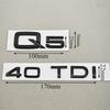 3D ABS Car Letters Logo Q5 40 TDI Logo Rear Trunk Badge Emblem Decals For Audi Q5 Q3 Q7 A4 A5 A6 A7 Auto Exterior Accessories