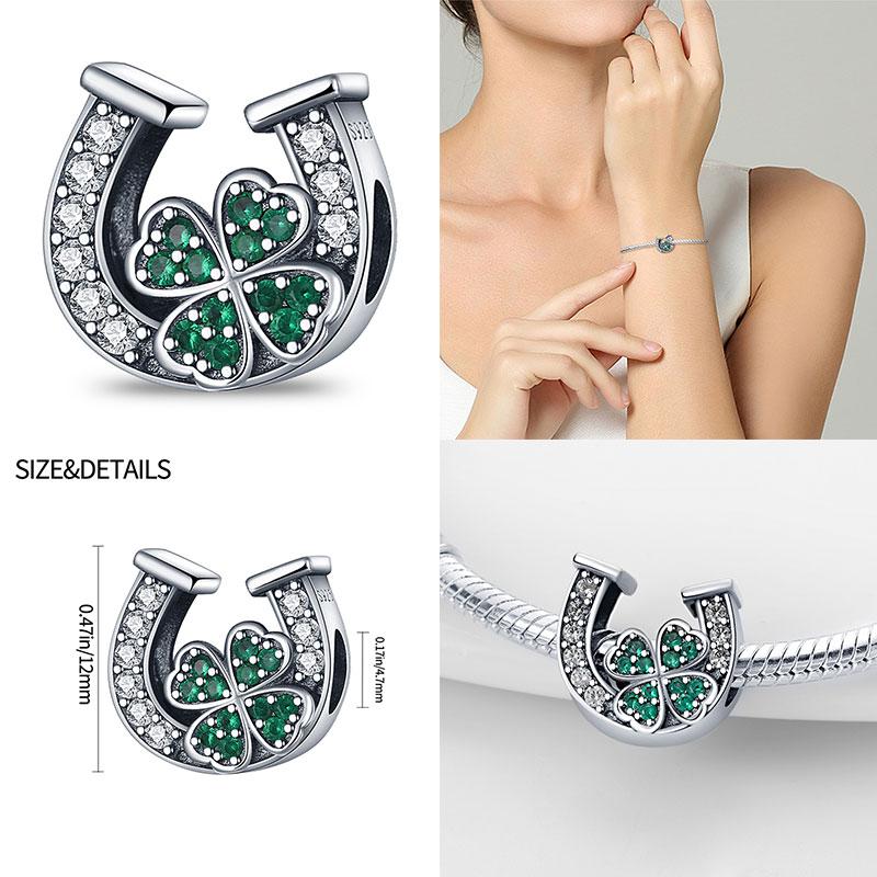 100% 925 Silver Heart Shaped Four Leaf Clover Ladybug Charms Fit Original 925 Women Bracelet DIY Jewelry Making Gift