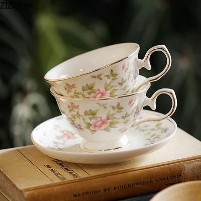 Gold-plated Classical Ceramic Cup&saucer Mugs Dining Table Coffee Mug Milk Cups Afternoon Tea Teacup Fruits Juice Container