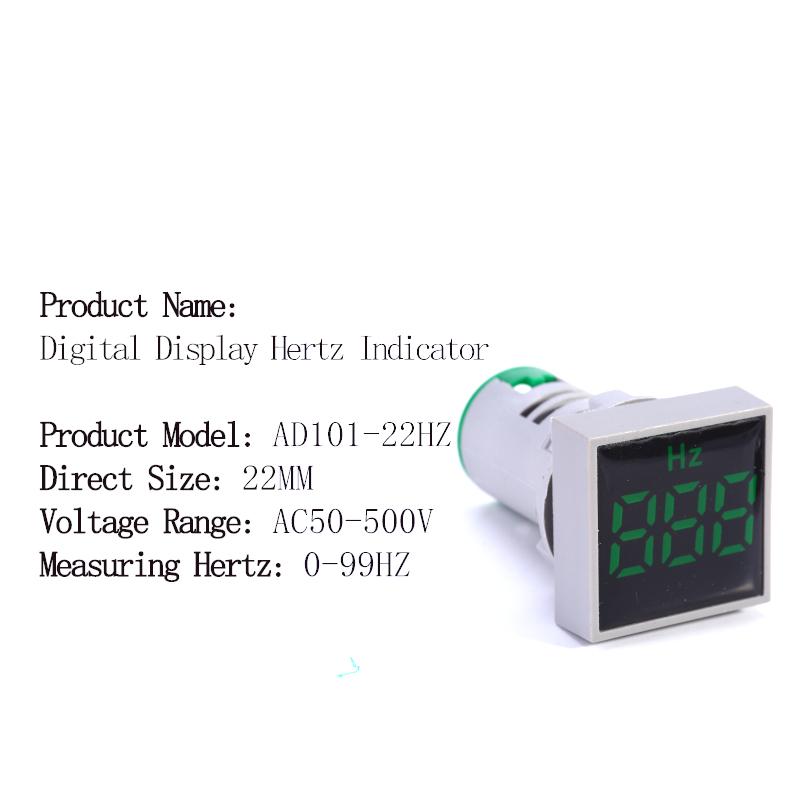 22mm Square Round Protective Film Measuring Range Digital Display Electricity Hertz Frequency meter Signal Indicator 0-99 Hz