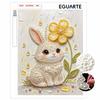 DIY Frameless Pearl Painting Kit Cute Bunny Flower 3D Shiny Bead Art Canvas Relaxing Creative Craft for Home Wall Decor Gift