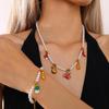 Charming Cross Droplet Oil Corn Cabbage Pendant Bracelet & Necklace Set