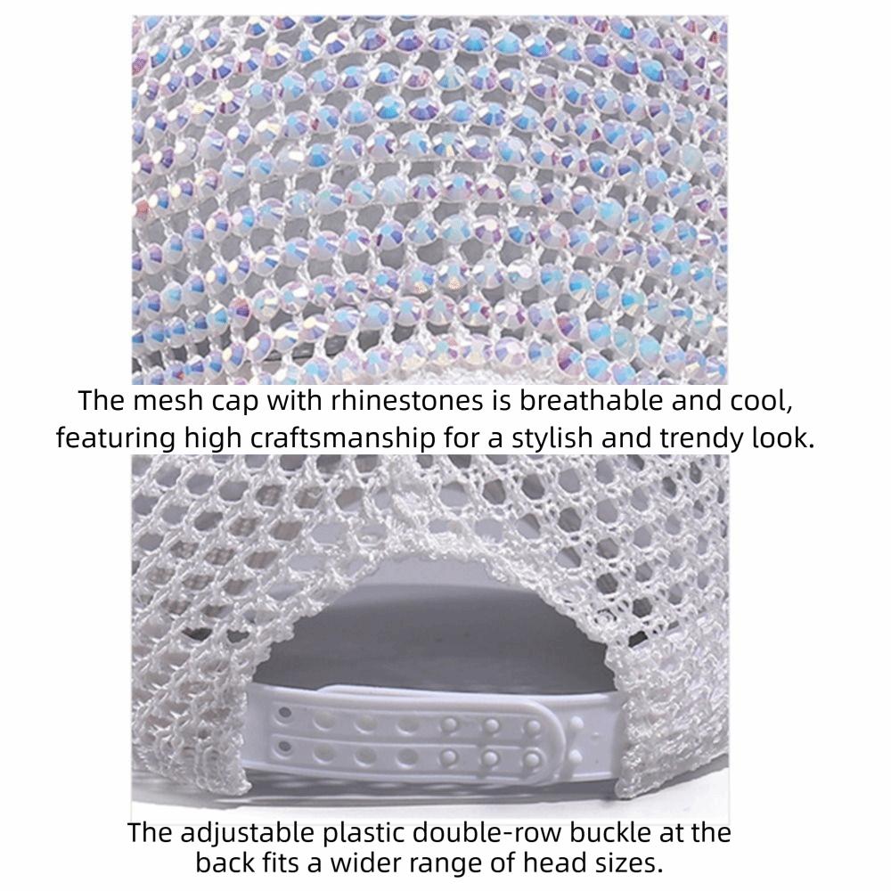 Lightweight Woman Shiny Cap Breathable Rhinestone Visor Hats  Outdoor Sports