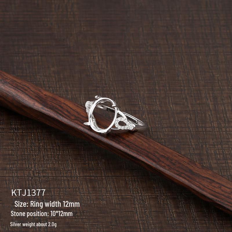 Suport inel unisex din argint sterling 925 pentru incrustații DIY cu turcoaz sau ceară de albine, design ajustabil