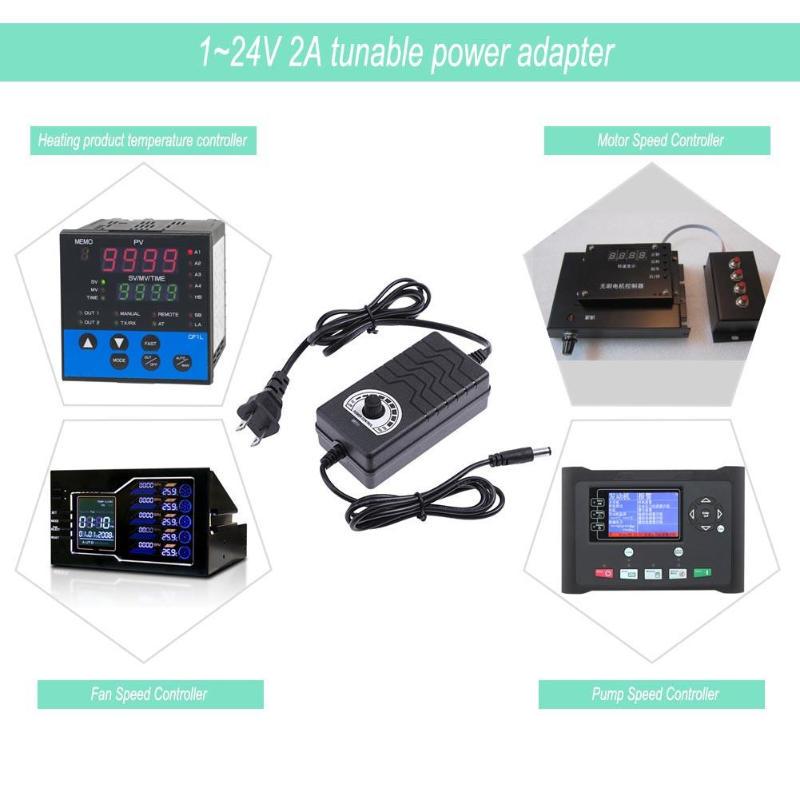 AC To DC Adapter 1-24V 2A Adjustable Universal Power Supply Motor Speed Controller