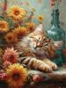 Full Square/Round 5D Diamond Painting Cat Sunflower Home Decor Embroidery Mosaic Animal Wall Art