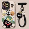 Coal Ball Girl Apple 17 Phone Case 17 Pro with Lanyard 17 Pro Max Cute Air Silicone 16 Full Coverage Soft Case