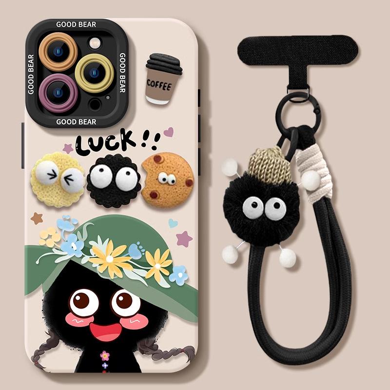 3D Coal Ball Apple 17 Pro Max Phone Case 17 Pro with Lanyard 17 Cute Air Silicone 16 Full Coverage Soft Case