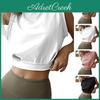 Women Crop Round Sleeveless Top Neck Solid Color Slim Fit Pullover