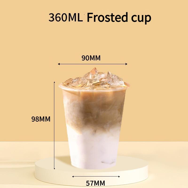 90mm Mouth Commercial PP Injection Cups  Disposable Milk Tea Cups with Lids Thickened High Transparent Plastic Drink CupsLarge Caliber Straws