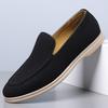 Retro British Style Soft Soled Lazy Shoes, Casual Boat Shoes High Quality Men'S Frosted Leather Comfortable Round Toe Loafers