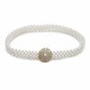 White Imitation Pearl Elastic Belt Metal Waist Chain New Beaded Belt  Party Accessories