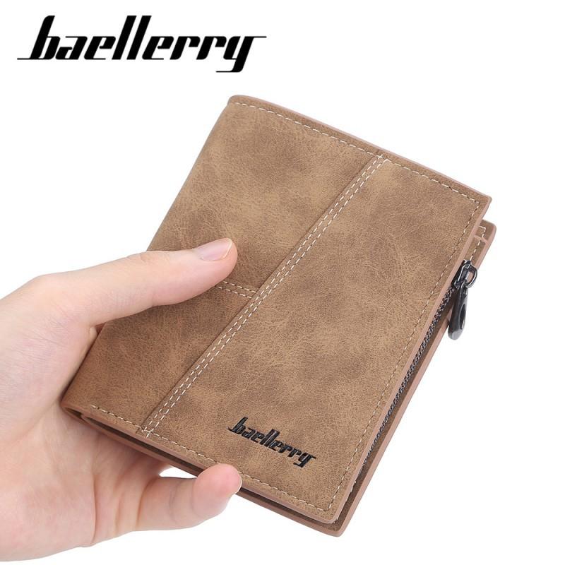 Wallet Men's Short Style European American Retro Multi Card Business Ticket Holder Vertical Zipper