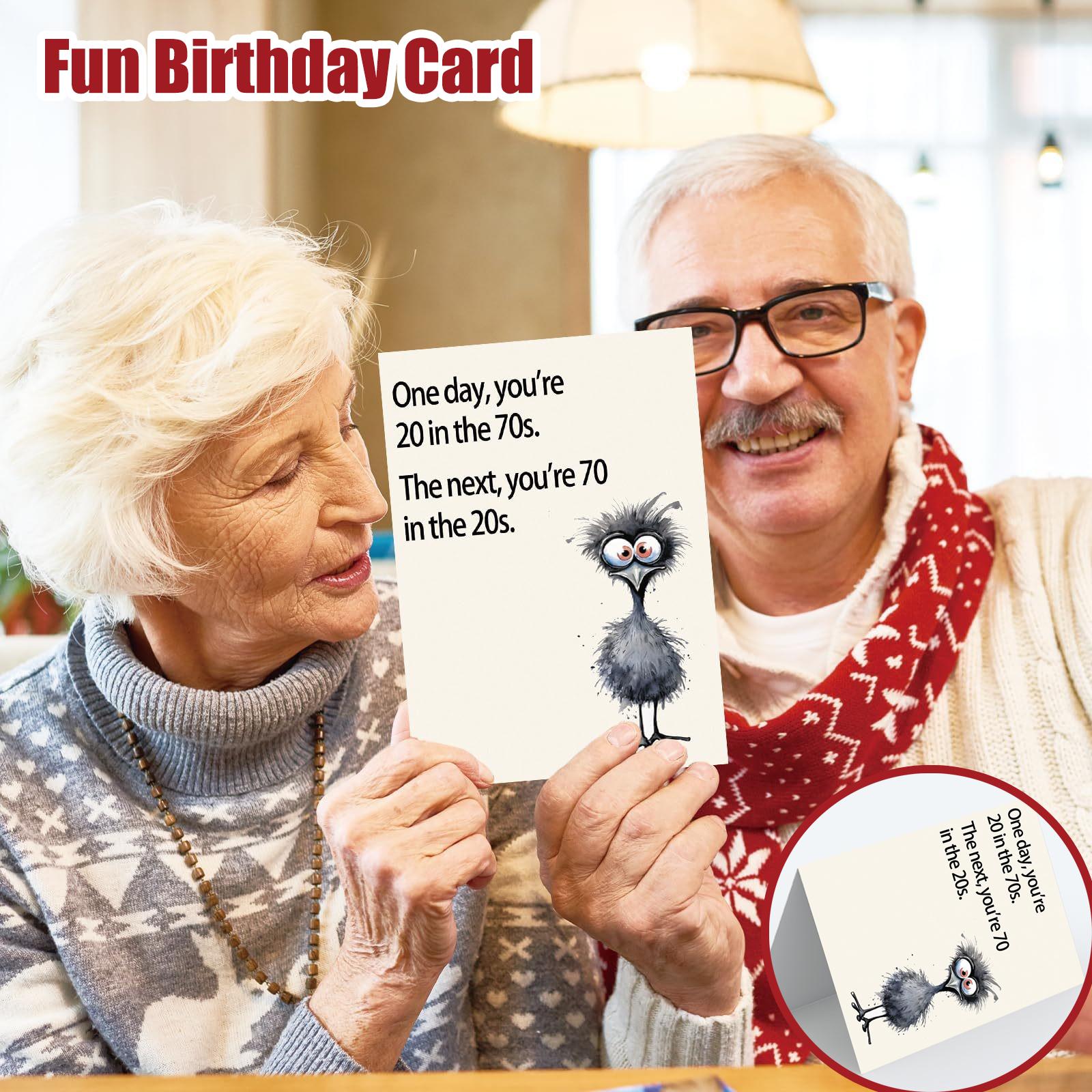 

Fun 70th Birthday Card With Envelope Set, Funny Wishes, Handwritten Message Cards One Size білий