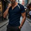 Men Casual Three Button Short Sleeve Henley Shirt Trim Raglan Crewneck Lightweight Summer Top