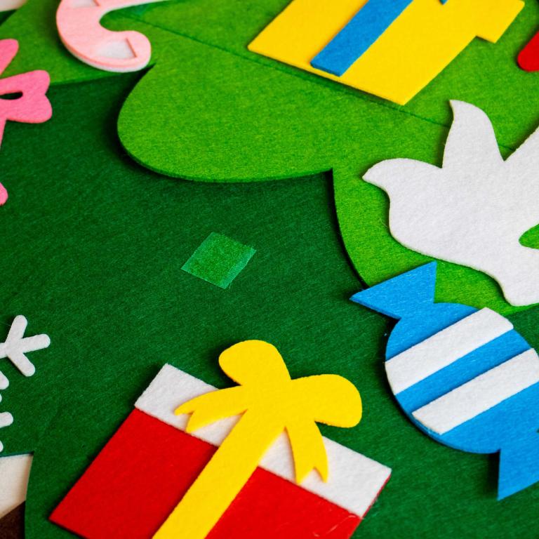 Felt Christmas tree with ornaments toy gift Christmas for children creative diy