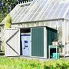 Galvanized Steel Bin Enclosure, 2 Bins, Double Door, Pneumatic Lid, 180 x 108 x 130 cm, Green