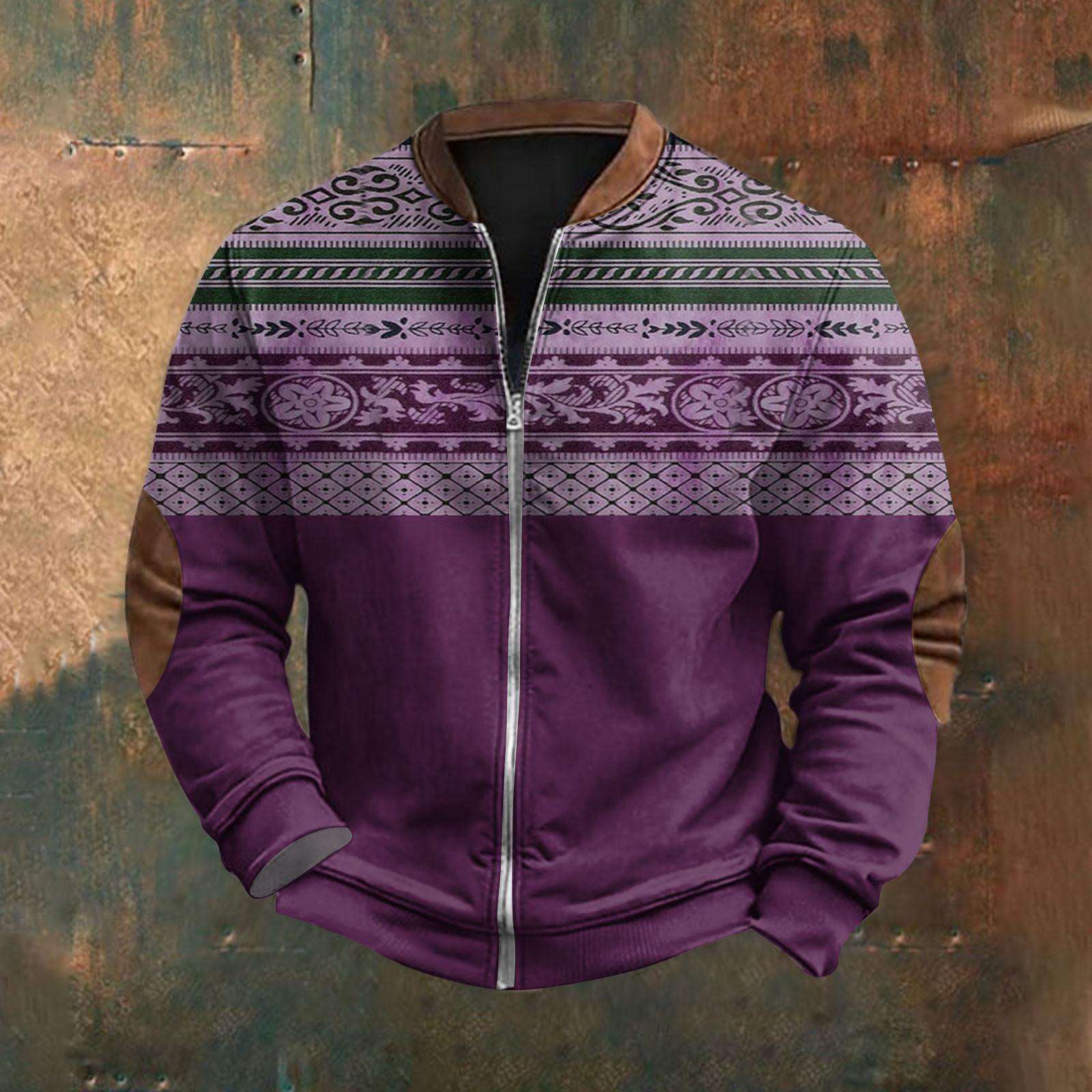 

Мужская повседневная толстовка в стиле ретро с градиентным принтом M фиолетовый