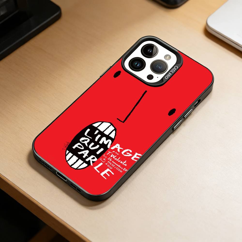 D- Funny Graffiti  Phone Case For iPhone 17,16,15,14,13,12,11 Plus,Pro Max,XS,Colorful Silver Black Cover