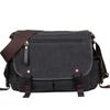 Men's Canvas Crossbody Bag: Trendy Casual Horizontal Style Shoulder Bookbag