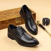 Youthful Outdoor Men's Leather Shoes with Built-in Heel Lift Soft Soles Trendy Versatile Formal Business All-season Durable Casual Comfortable Shoes