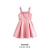 Spring 2025 Women's European & American Style Satin Dress with 3D Floral Decoration