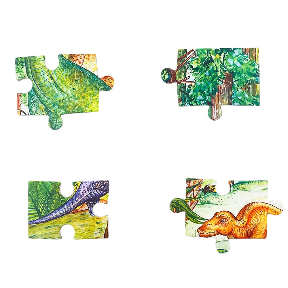 DJECO Dinosaur Observation Puzzle 100 Pieces Jigsaw Puzzle - Dinosaur Puzzle for Kids - Picture Search, Item Search, Educational Toy, Montessori, Ages
