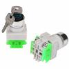 3 Position Key Operated Rotary Switch 2 Keys 22mm Mount LAY37-20Y/31