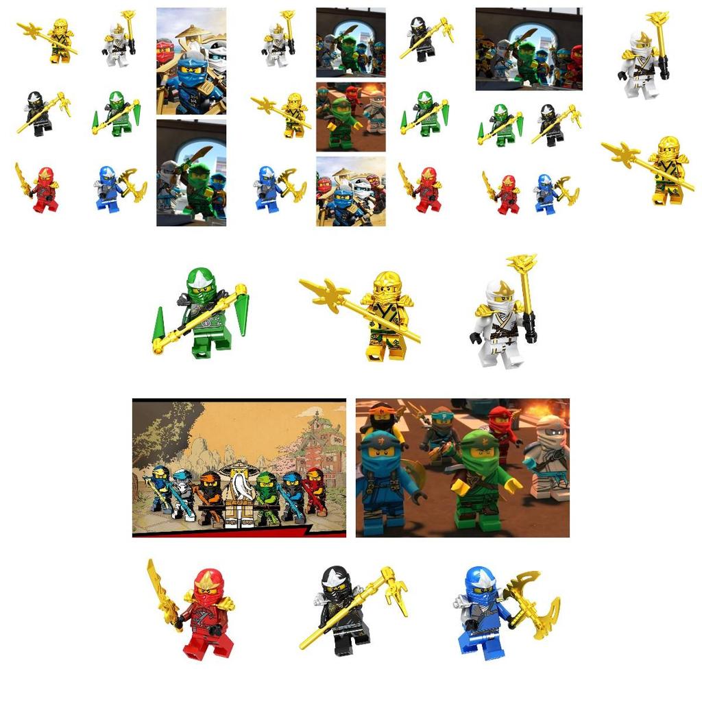 סט צעצועי קוביות בנייה נינג'ה זהובות לילדים כולל 38 חתיכות של קוביות ABS קטנות