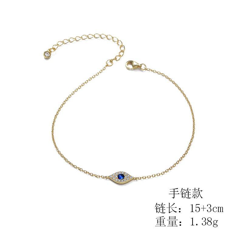Evil Eye Micro Pave Zircon Bracelet Women Vintage High End Jewelry