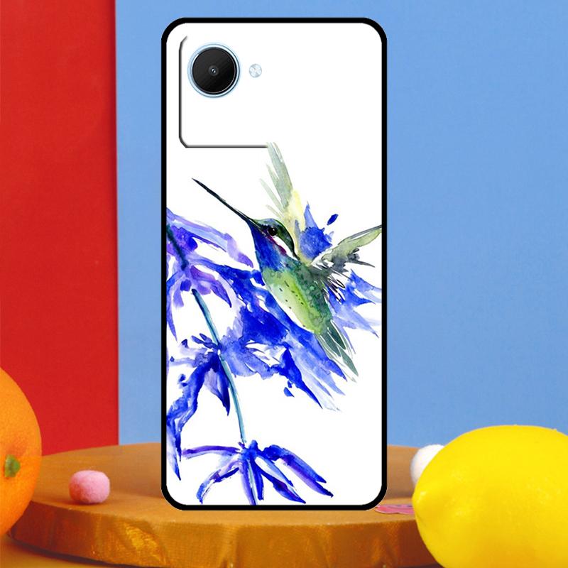 Hummingbird and Flowers For Realme C55 C53 C67 C51 C35 C33 C31 C30 C25s C21Y GT Neo 6 5 9 10 11 12 Pro Plus Case
