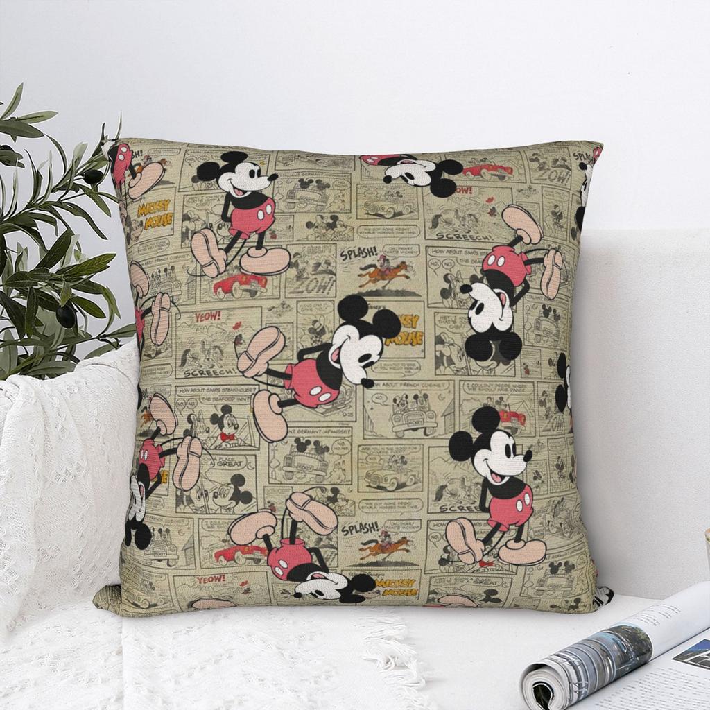 Topolino (7) Federa per Cuscino Quadrata Cuscino Decorativo in Poliestere, Federa Personalizzata