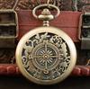 10pcs/lot Fashion Exquisite Relief Chain Quartz Pocket Watch Bronze Pendant Clock Kids Boy Girl Gifts Necklace Watches