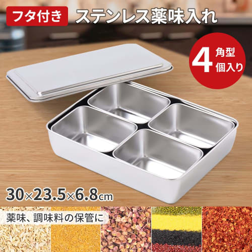 Seathestars Stainless Steel Condiment Containers, 4-Pack, Commercial-Grade Condiment Containers (4 Nakako Containers)