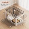 AZMKOO Storage Box Folding Lid 5-Sided Opening Container Clothing Case Closet (S Set 3 White)