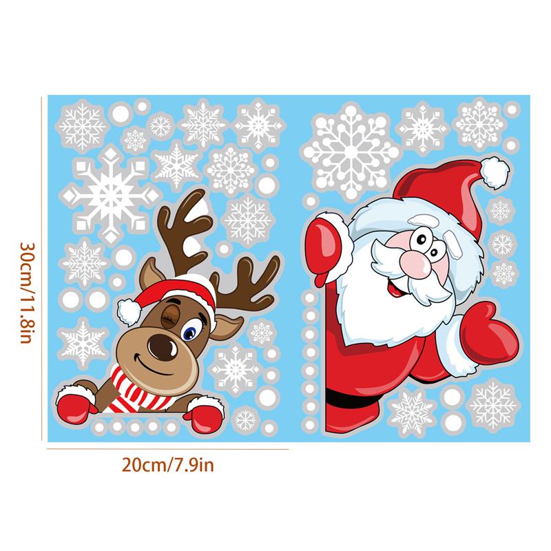 

Рождественские наклейки, самоклеящиеся ПВХ наклейки для гостиной, спальни, кухни, ванной комнаты, стен, окон, атмосфера для холодильника,