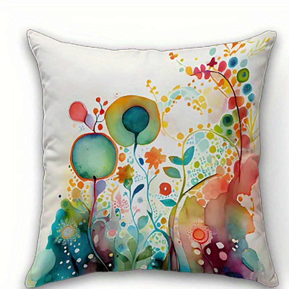 1/4pcs Colorful Floral Patterned Pillowcases Sofa cushion cover home bedroom room decoration
