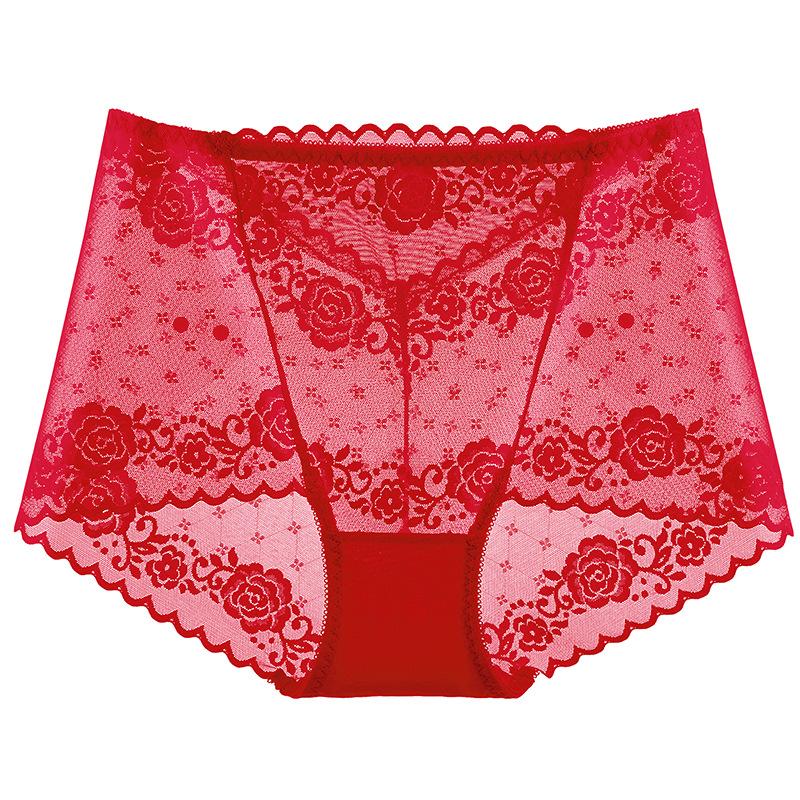 Sexy Women Underwear Lace Mesh Briefs Pure Cotton Crotch Tange Thong Women Lace Panties Underpants
