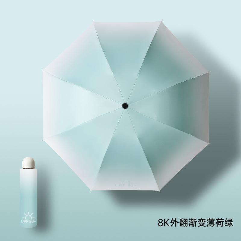 Gradual change sun umbrella high value automatic umbrella men and women weather and rain sun umbrella sunscreen UV umbrella
