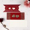 Red Wedding Invitation Card with Personalized Heart Cutout Design