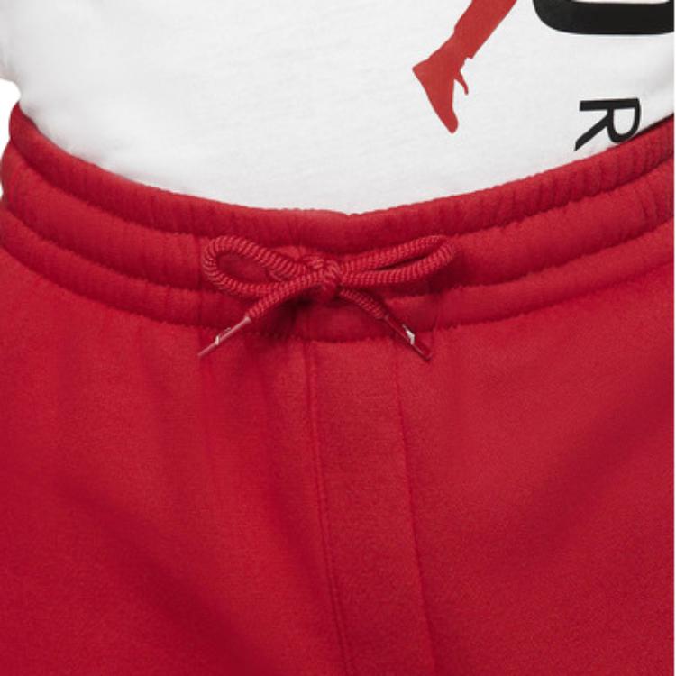 Jordan Fleece-Lined Cuffed Knit Sweatpants With Logo Print Kids Bottoms Red CT5388-687