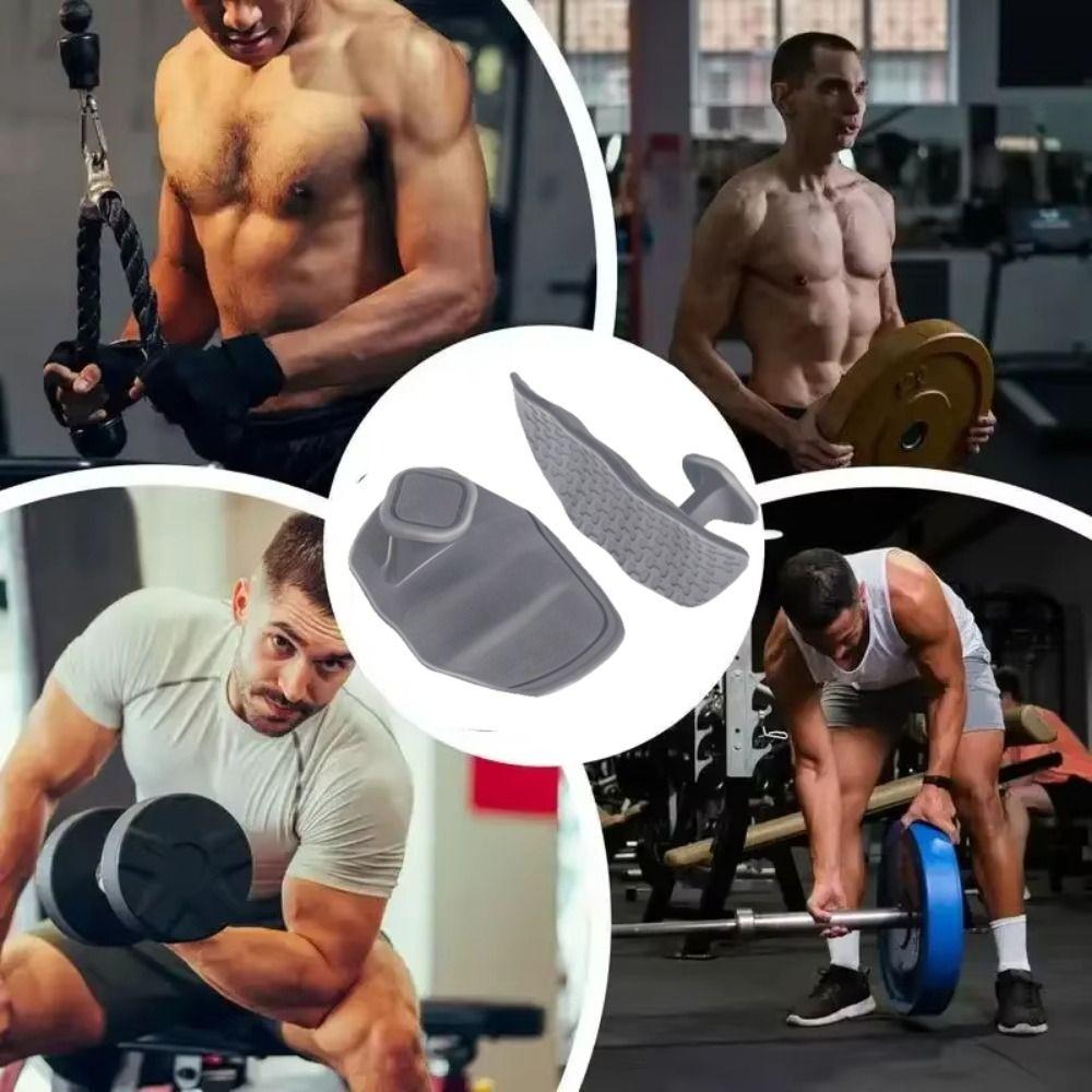 1 Pair Elastic Workout Gym Gloves Anti-slip Silicone Palm Grips Weight Lifting Grips  Weightlifting