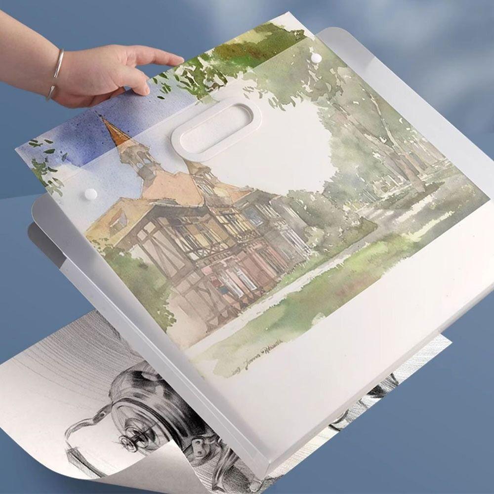A2/A3/A4 File Folder Portable Drawing Paper Collection Book Simple Drawing Bag  Student Gift