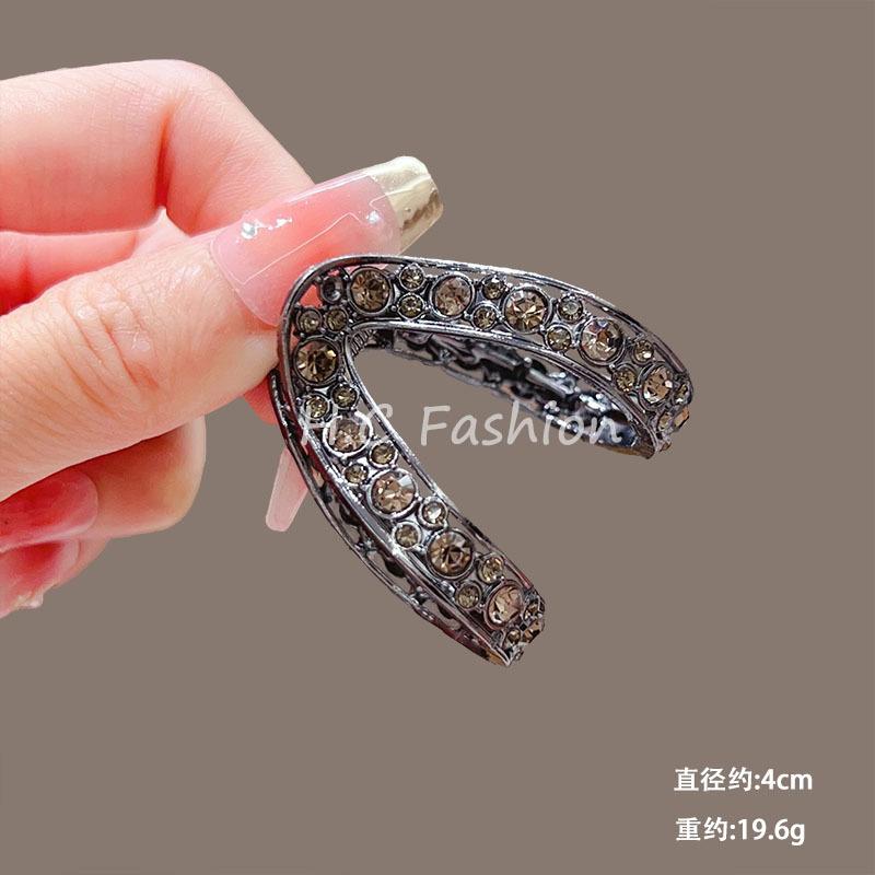 Pearl Inlaid With Rhinestone Trending Hair Clip Women Temperamental Claw Clip Ponytail Hair Styling Accessories