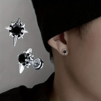 Herren Hip Hop Party Mode Strass Guss Ohrringe