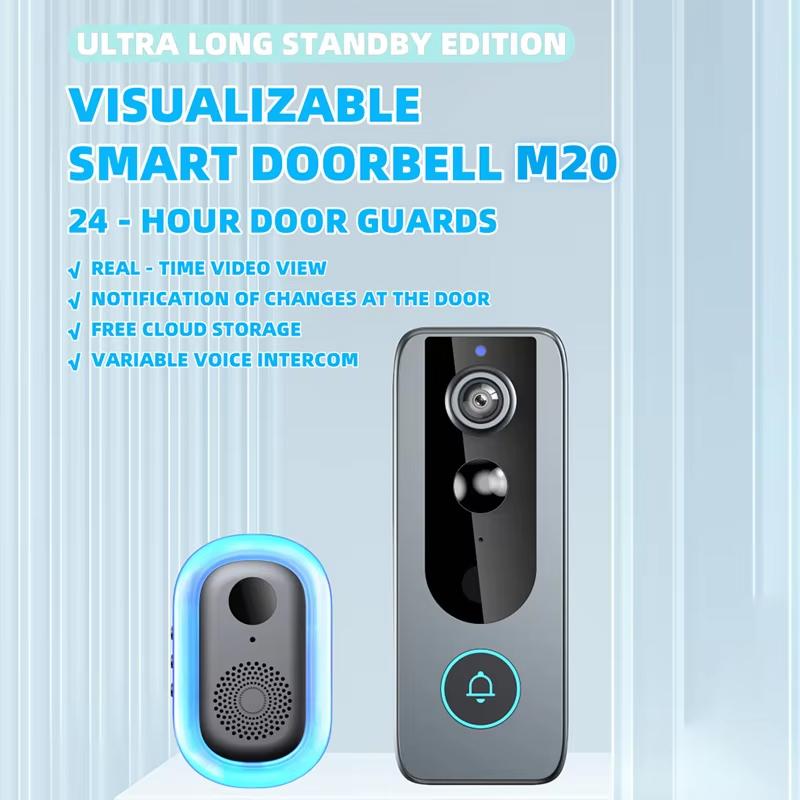 IP65 Водонепроникний вуличний бездротовий дверний дзвінок із сонячним захистом від дощу, камера Tuya Eye, цифровий оглядовий глазок, відеодомофон для розумного будинку