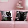 classic theme black cat Cushion Cover Soft & Easy-Wash Pillow Case – Versatile for Couch, Bed, Travel and Office