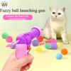 Cat Toy Interactive Entertainment Toy Gun Plush Ball Shooting Gun Silent Polyester High Elasticity Ball Cat Teasing stickDog Toy