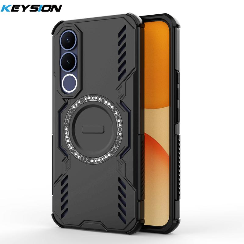 

KEYSION Hollow Heat Dissipation Case for VIVO V70 FE Soft Silicone+PC Magnetic Cooling Shockproof Phone Cover for VIVO V70 FE 5G for VIVO V70 FE чёрный